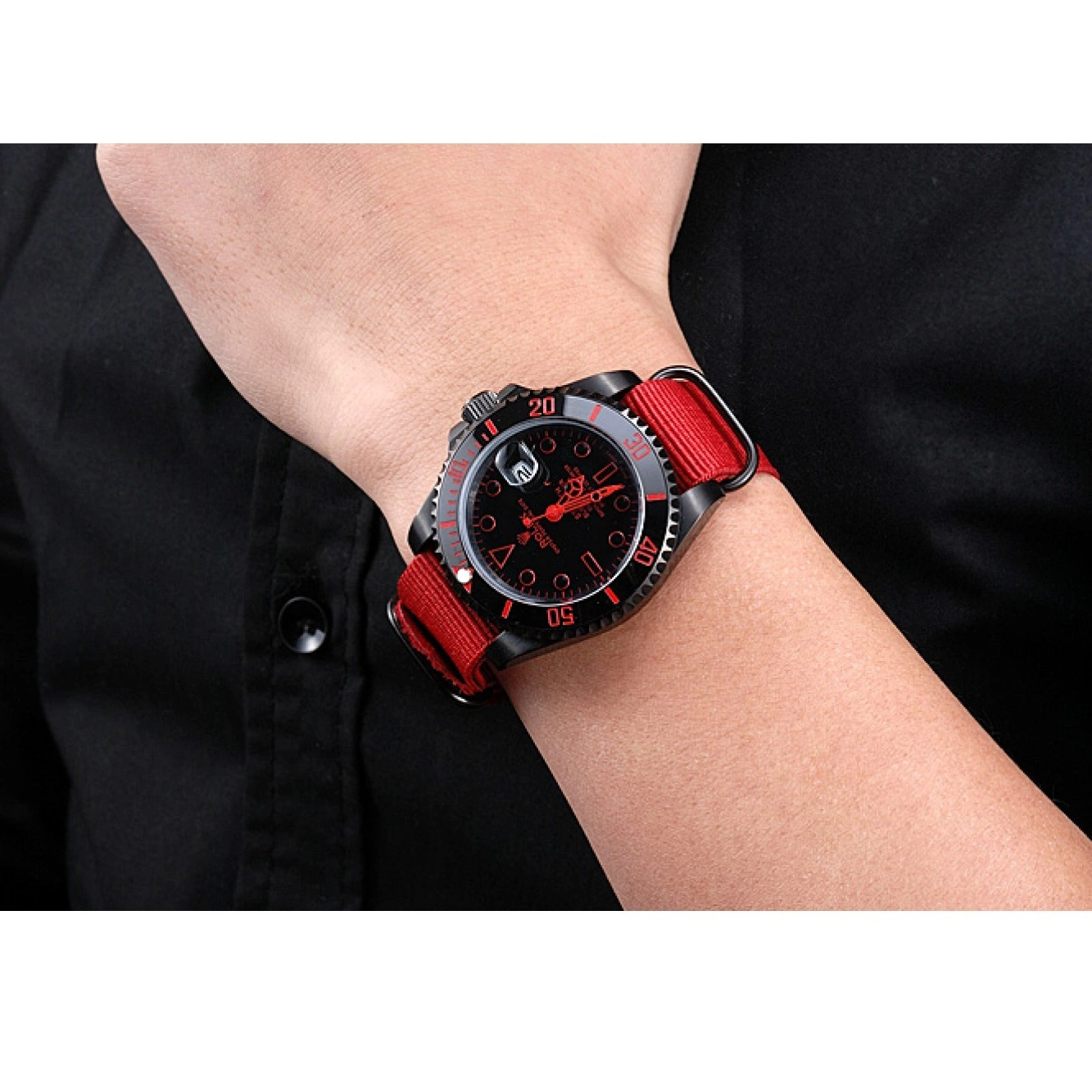 Rolex copies cheap Strap Nylon Red Rolex 622010 Stealth Submariner 0527